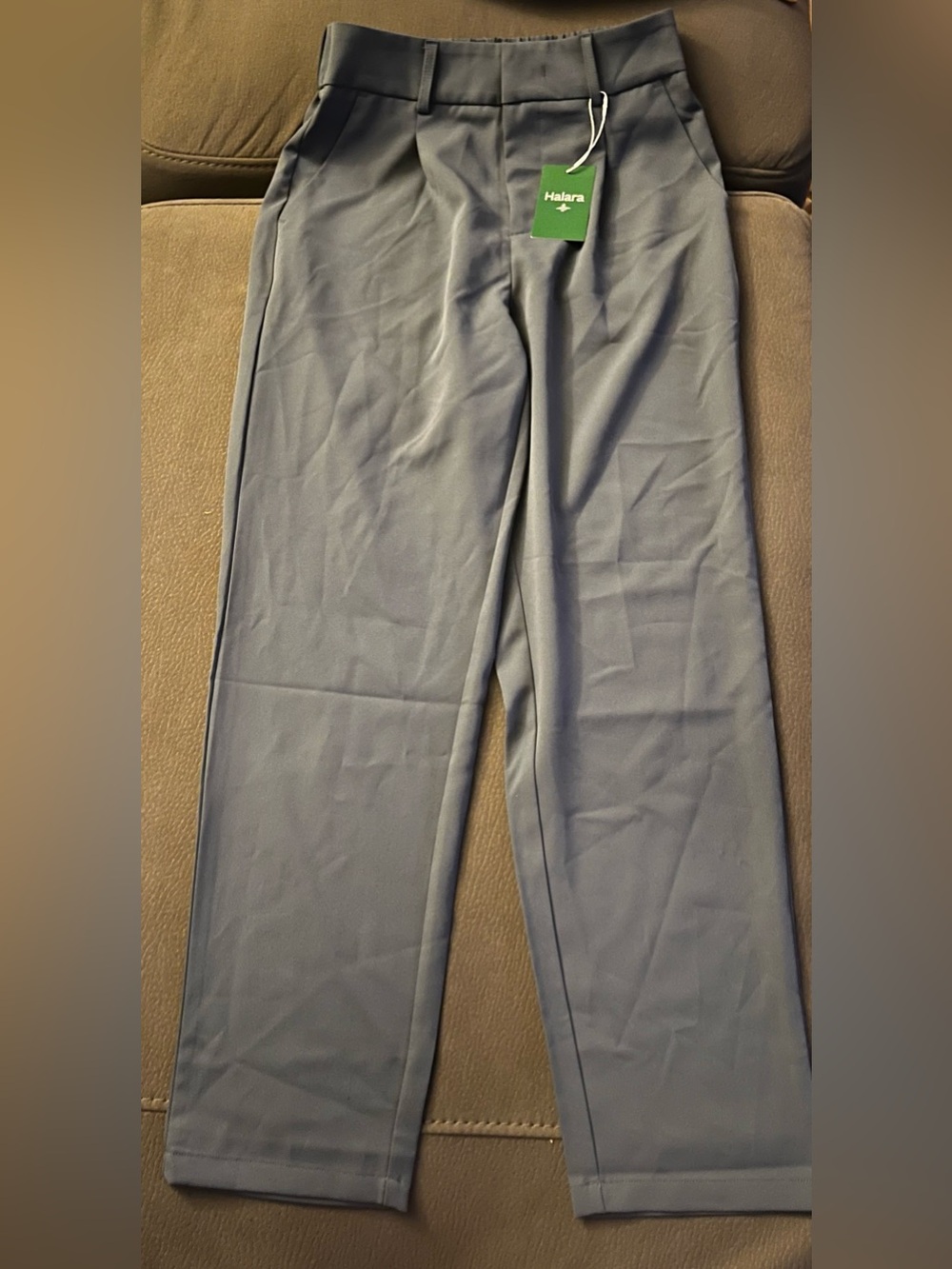 HALARA Men's Slate Blue Straight-Leg Dress Pants